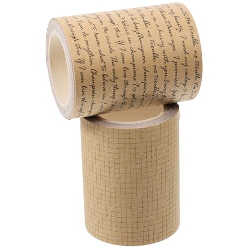 NUOBESTY 2 Rollen Scrapbooking-Zubehör wiederverwendbar klebeband bastelmaterial washi-tape doppelt doppelseitiges klebeband strapazierfähig Handkontenbänder DIY Klebeband Kraftpapier von NUOBESTY