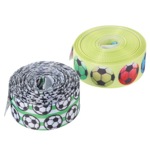 NUOBESTY 2 Rollen Thermotransfer-Rippenband Bänder Kabel Papierband Fußballband kariertes Sackleinenband Draht seidenband ribbon geschenkpaket DIY-Band basteln exquisites Geschenkband Stoff von NUOBESTY