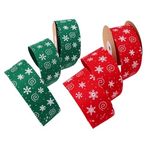 NUOBESTY 2 Rollen Weihnachtsgeschenkband x Glänzendes Dekoband Für DIY Schleifenherstellung Und Kreative Weihnachtsdekorationen Ideal Für Und Kränze von NUOBESTY