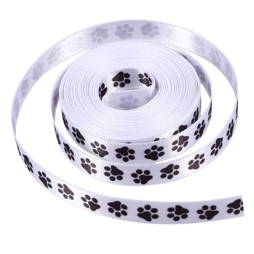 NUOBESTY 2 Rollen für Schleifenband Hunde Geschenkband Haustierthema Partyband für Haustiere Jubelband Katzenband Pfote kleines Geschenkverpackungsmaterial Polyester von NUOBESTY