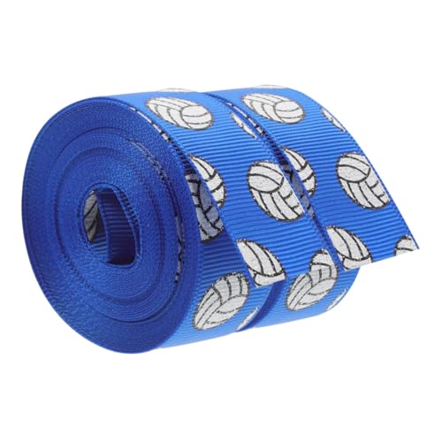 NUOBESTY 2 Rollen handgefertigter Bogen Glitzer Pailletten Lamellenzubehör Kopfschmuckband Haarschmuck aus Strass Preisband Volleyball-Partydekorationen Band zum Basteln Polyester Blue von NUOBESTY