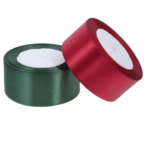 NUOBESTY 2 Rollen verpackung Band DIY Geschenkband Dekorationsband Geschenkbandrolle Partydekoration Weihnachts-Ripsbänder Wickelband aus Polyester Packband elegante Bänder von NUOBESTY