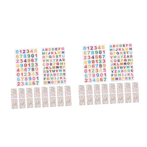 NUOBESTY 2 Sätze 2 Sets Aufkleber Glitzer Alphabet Aufkleber Bunte Buchstaben Aufkleber Bunte Alphabet Aufkleber Glänzende Buchstaben Aufkleber Folie 20 Blatt X 2 20 Blatt*2 von NUOBESTY