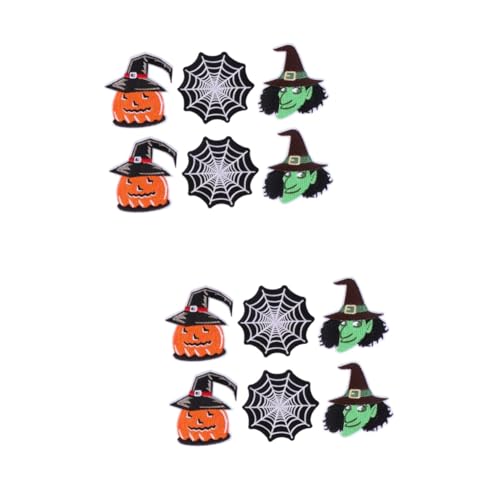 NUOBESTY 2 Sätze 2 Sets Patch Halloween Decke Halloween Spinnen Halloween Requisiten Bestickte Aufkleber Spinnennetze Halloween Süßigkeiten Gruseliges Künstliches Spinnennetz 6 Stück * 2 von NUOBESTY