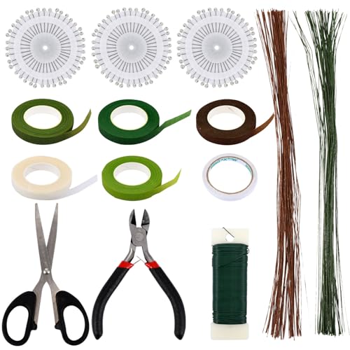 NUOBESTY 2 Sätze Blumen-DIY-Set Geschenkverpackung Set Blumende DIY-Set Anstecknadeln im Knopfloch Trockenblumenstrauß doppelseitiges klebeband werkzeug Bandeisendraht-Kit Blumenpaketgerät von NUOBESTY