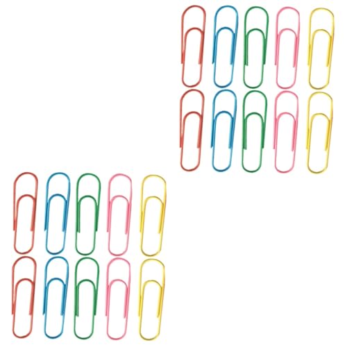 NUOBESTY 2 Sätze Bürobedarf Bookmarks Briefhalter Metallclips Papierklemmen Portemonaie Schulbriefpapier Büroklammern Jumbo-ordner-clips Planer-clips Bunte Klipps Fotoclip 50 Stück * 2 von NUOBESTY