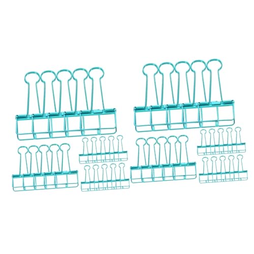 NUOBESTY 2 Sätze Büroklammer Karten Clip Dokumentenmappe Ordner Küchen-kickboard-clips Für Papierkram 2-zoll-binderklammern Mittlere Heftklammern Rostfreier Stahl Blue 20 Stück * 2 von NUOBESTY