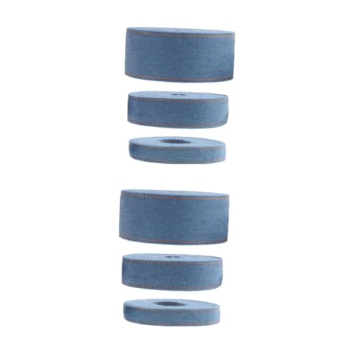 NUOBESTY 2 Sätze Denim-gurtband Favorisieren Haarband Bündeln Behälter Blumentopf Beige Seidenband Ribbon Geschenkband Dekoratives Paketband Denim Aus Polyester-baumwolle Blue 3 Stück * 2 von NUOBESTY