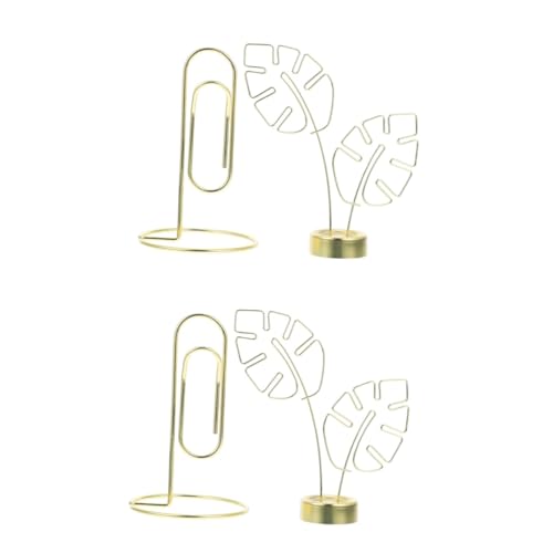 NUOBESTY 2 Sätze Desktop-nachrichtenordner Clips Männer Staffelei Stehen Tischkartenhalter Hochzeitskartenhalter Platzkartenhalter Für Den Tisch Speisekartenhalter Eisen Golden 2 Stück * 2 von NUOBESTY