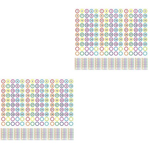 NUOBESTY 2 Sätze Digitale Aufkleber Zahlenaufkleber Nummernaufkleber Kalenderaufkleber Planer-aufkleber Nummerierter Aufkleber Klassifizierungsaufkleber Kupferplattenaufkleber 20 Blatt*2 von NUOBESTY