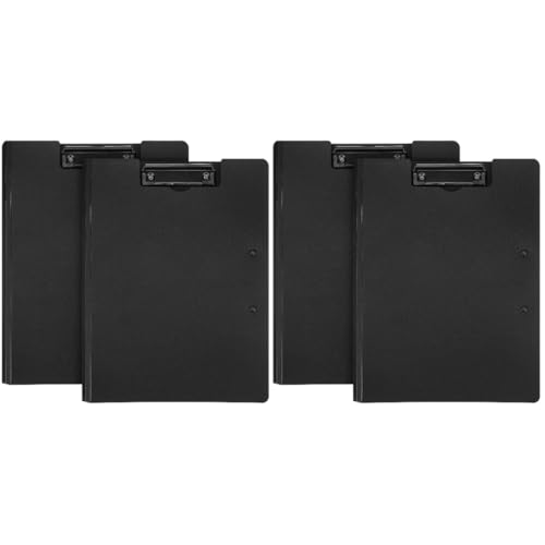 NUOBESTY 2 Sätze Doppelter Ordner Clips Büroklammer Klemmbretter Taschen-klemmbrett Faltbares Klemmbrett Planke Klemmbrett Mit Stauraum Heavy Duty Zwischenablage Plastik Black 2 Stück * 2 von NUOBESTY