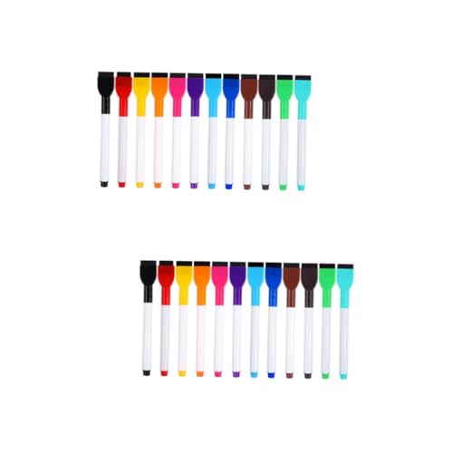 NUOBESTY 2 Sätze Farbiger Whiteboard-stift Trockener Radiergummi Kreidestift Farbstifte Malstifte Abwischbare Stifte Kleine Trocken Abwischbare Marker Textmarker Abs 12 Stück * 2 von NUOBESTY