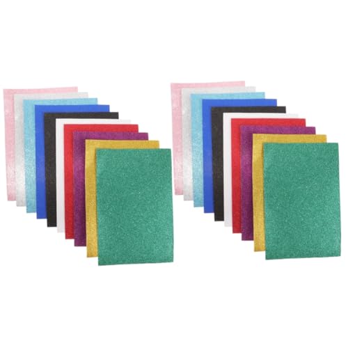 NUOBESTY 2 Sätze Farbiges Schwammpapier Glitzerschaumpapiere Craft Foam Schaumstoffplatte Selbstklebend Bastelmaterial Für Den Kindergarten Diy Handgefertigte Materialien 10 Blatt * 2 von NUOBESTY