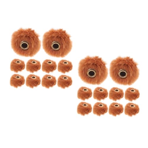 NUOBESTY 2 Sätze Fellknäuel-anhänger Pom-pom-perlen Pompon Für Ohrringe DIY-Pompons Flauschige Ohrringanhänger Flauschige Kunstfellperlen Brown Künstliches Kaninchenfell 10 Stück * 2 von NUOBESTY