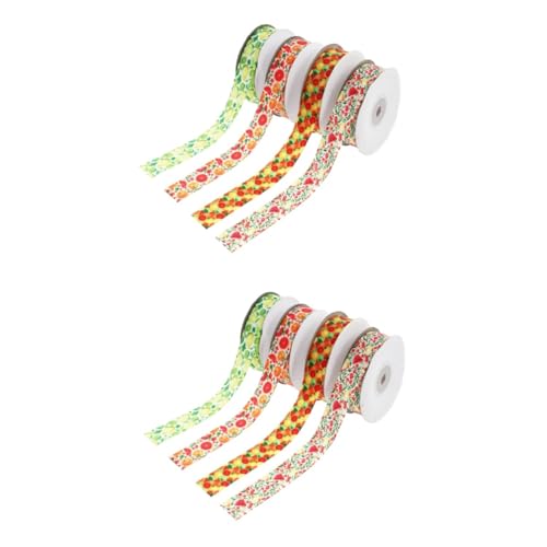 NUOBESTY 2 Sätze Fruchtband Ribbon Bandfeile Festivalbänder Schienbeinschoner Tape Geschenkverpackung Diy-bastelband Geschenkbänder Ein Verpackungsband Bogenband Polyester 4 Rollen * 2 von NUOBESTY