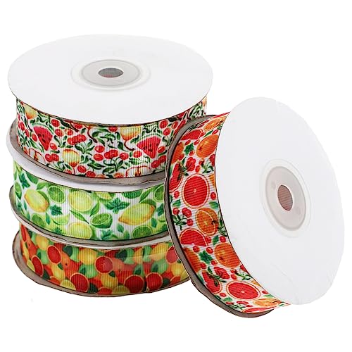 NUOBESTY 2 Sätze Fruchtband Ribbon Bandfeile Home Decoration Geschenkeband Party Decoration Geschenkbänder Ein Verpackungsband Wickelband Bogenband Bastelband Machen Polyester 4 Rollen * 2 von NUOBESTY