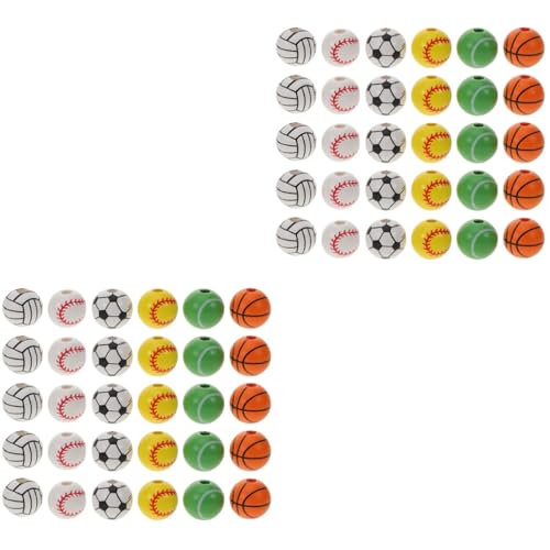 NUOBESTY 2 Sätze Fußball-holzperlen Fußball Aus Weichem Schaumstoff Klebrige Kugeln Styroporkugeln Edelsteinperlen Perlen Zur Schmuckherstellung Perlen Für Sportbälle Spiele 30 Stück * 2 von NUOBESTY