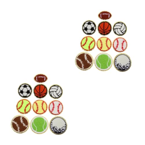 NUOBESTY 2 Sätze Fußball-stickpatch Patches Reparieren Kleiderflicken Aufbügeln Stickerei-bügelflicken Fußball-flicken Zum Aufbügeln Fußballaufnäher Für Mützen Chenille 10 Stück * 2 von NUOBESTY