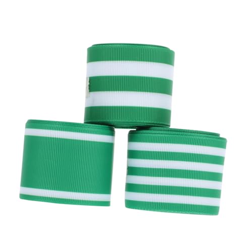 NUOBESTY 2 Sätze Grünes Gurtband Aus Polyester Patricks Bedrucktes Ripsband Polyesterband St. Patrick's Day Dekorationsband Grün Dekoband Selber Machen Kopfschmuck-diy-band 3 Rollen * 2 von NUOBESTY