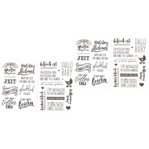 NUOBESTY 2 Sätze Handstempel Abziehbilder Zum Basteln Journaling-versorgung Fotorahmen-stempel Scrapbooking Sammelalbum Silikonstempel Stempel Für Das Handwerk Kieselgel 2 Blatt * 2 von NUOBESTY