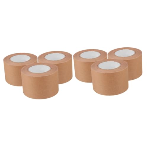 NUOBESTY 2 Sätze Klebeband Aus Kraftpapier Packband Aus Papier Kraft-washi-tape Braunes Papierband Kartonverschlussband Packband Aus Kraft Bildrahmenband Kraftband Light Brown 3 Rollen * 2 von NUOBESTY