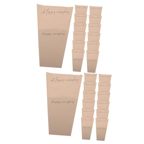 NUOBESTY 2 Sätze Kraft-geschenkpapier Blumenverpackung Bouquet Verpackung Blumenstrauß-verpackungsbeutel Tasche Für Blumen Geschenktüten Blumenbeutel Für Blumensträuße Beige 20 Stück * 2 von NUOBESTY