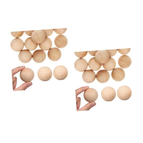 NUOBESTY 2 Sätze Kugel Aus Massivem Holz Schmuckherstellung Aus Holzperlen Holzkugeln Unfertig Rund Holzspielzeug-bälle Bastelbälle Für Die Holzbearbeitung Diy-ball Khaki Muhe 15 Stück * 2 von NUOBESTY