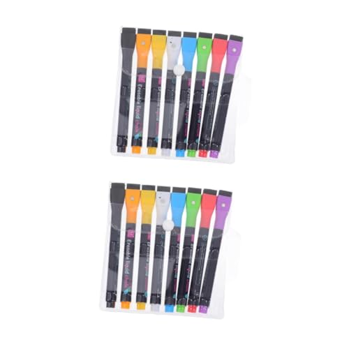 NUOBESTY 2 Sätze Löschbarer Lampenstift Trocken Abwischbare Marker Für Kinder Kreidemarker Für Whiteboard Fenstermarker Für Glas Abwaschbar Magnetische Whiteboard-marker Pp 8 Stück * 2 von NUOBESTY