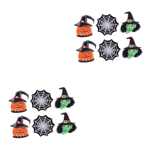 NUOBESTY 2 Sätze Patch Flecken Party Dekorationen Gruselig Halloween Bestickt Spinnennetz Spiderweb Nähen Abzeichen Kleiderflicken Stoff 6 Stück * 2 von NUOBESTY