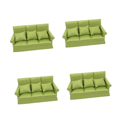 NUOBESTY 2 Sätze Puppenstubensofa Kleiner Vogel Vogelhaus Puppenstubenmöbel Glühbirnen Für Den Haushalt Puppenhaus Für Drei Personen Süße Mini-radierer Puppenhaus Stoff Green von NUOBESTY