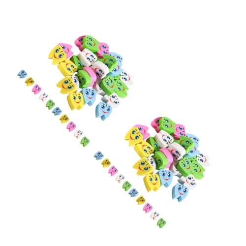 NUOBESTY 2 Sätze Radiergummi Mini Radiergummi Kinder Neuartige Zahnförmige Radiergummis Niedliche Radiergummis Für Schüler, Zuhause 60 Stück * 2 von NUOBESTY