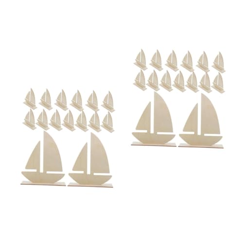 NUOBESTY 2 Sätze Segelboot-malschablone Segeldekorationen Herausnehmbares Polster Dekorationen Aus Papier Meeresdekorationen Pvc- Wohnkultur Marinehandwerk Beige Holz 15 Stück * 2 von NUOBESTY