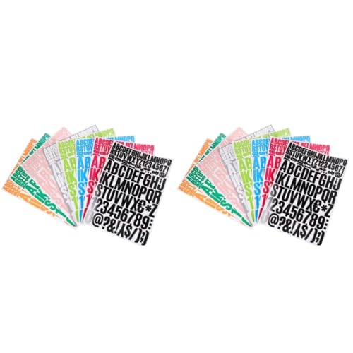 NUOBESTY 2 Sätze Selbstklebende Aufkleber Zahlen Benutzerdefinierte Aufkleber Alphabet Stickers Aufkleber Vinyl Sticker Aufkleberbuchstaben Für Plakatwand Scrapbook-aufkleber 8 Blatt * 2 von NUOBESTY