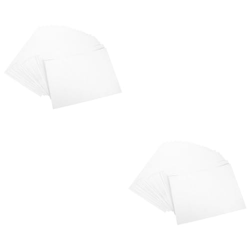 NUOBESTY 2 Sätze Selbstklebendes Druckpapier Konstruktionspapiere Klebeetikett Leeres Aufkleberdruckpapier Etikettenpapier Aufkleber Weiß Selbstklebendes Thermopapier 100 Blatt*2 von NUOBESTY