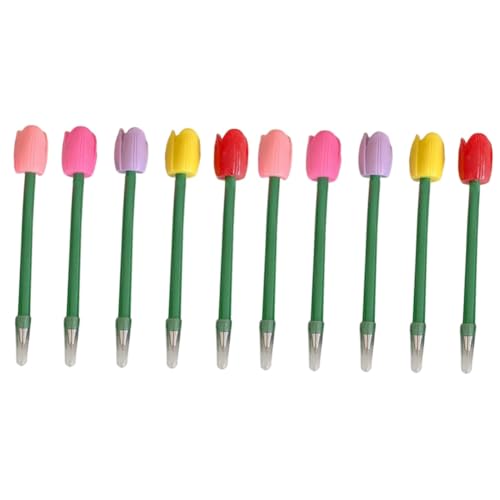 NUOBESTY 2 Sätze Simulierter Tulpenstift Pastell Markierungen Stifte Für Einziehbarer Füllfederhalter Punkt Stift Gel Tintenstifte in Blumenform Blumenschreibstifte Plastik 5 Stück * 2 von NUOBESTY