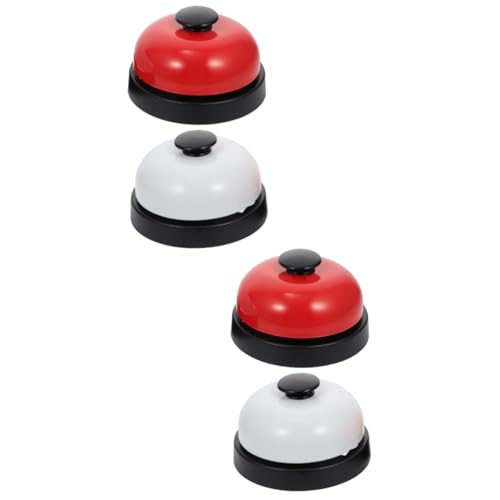 NUOBESTY 2 Sätze Spielglocke Hühner Spielzeug Spielsachen Für Kinder Tischglocken Handglocken Ringer Anrufbeantworter Küchenglocke Läuten Spiel-requisiten Stabglocke Metall Rot 2 Stück * 2 von NUOBESTY