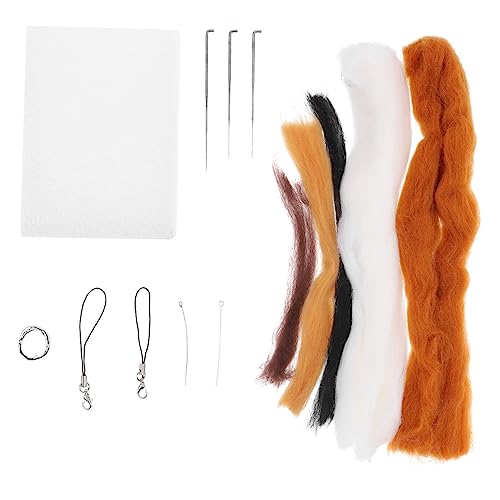 NUOBESTY 2 Sätze Stochermaterialpaket Spielzeug aus Filz Nadelfilzen selber Machen Tierfilzset Filzkatze DIY-Set Bastelset für Filzkatzen Katzenfilzmaterial Wollfilzsets selber Machen Eisen von NUOBESTY