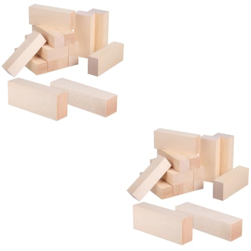 NUOBESTY 2 Sätze Streifen Aus Lindenholz Zeitungspapier Karton Block Bündeln Stange Holzdübel Holzlatten Holzprojekte Bastelstreifen Aus Holz Quadratische Holzstäbchen Beige 14 Stück * 2 von NUOBESTY