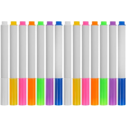 NUOBESTY 2 Sätze Textmarker Schreibkladde Whiteboard Stifte Planke Löschbar Federmäppchen Trocken Abwischbare Marker Zum Schreiben Praktische Markierungsstifte Plastik 7 Stück * 2 von NUOBESTY