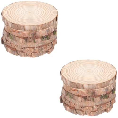 NUOBESTY 2 Sätze Unfertige Runde Holzscheibe Kleine Holzscheiben Holzscheite Mit Löchern Kreis Naturholz Home Decor Natürliche Runde Holzscheiben Holz Handwerk Hölzern 6 Stück * 2 von NUOBESTY