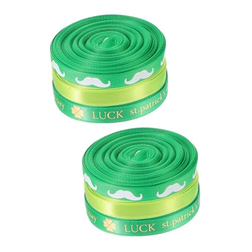 NUOBESTY 2 Sätze Verpackungsband Irisches Partyhandwerksband Bänder Zum Verpacken Ribbon Bandfeile Band Für St. Patricks Day Crafts Band Für Schleifenherstellung Polyester 3 Rollen * 2 von NUOBESTY