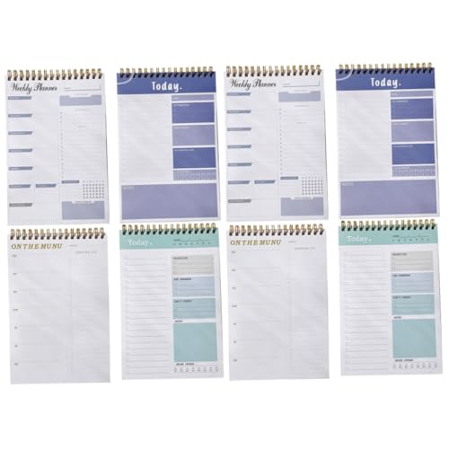 NUOBESTY 2 Sätze Vollständiger Englischer Plan Kleiner Notizblock Notizbücher Reporter-notizbuch-spirale Merkblock Sidekick-notizblock Notizbuch Mit Tabs Memo -notepad Papier 4 Stück * 2 von NUOBESTY