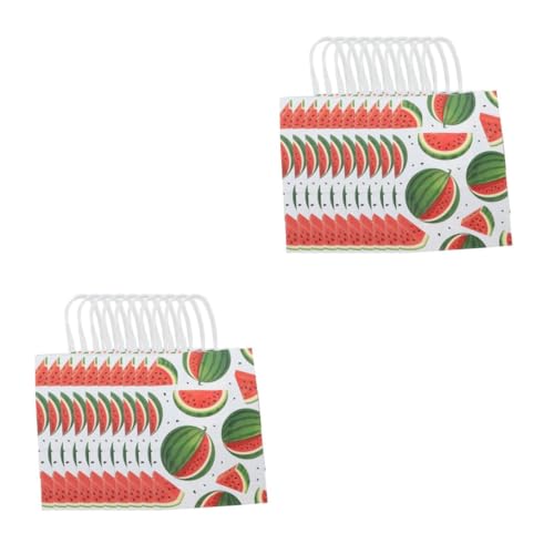 NUOBESTY 2 Sätze Wassermelonenbeutel Geschenkverpackung Snackbeutel Fruchtige Motivtüten Für Sommerfeste Papiertüten Aus Wassermelone Geschenktüten Für Poolpartys Kraftpapier 12 Stück * 2 von NUOBESTY