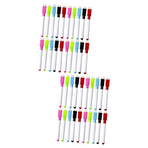 NUOBESTY 2 Sätze Whiteboard-stift Büroartikel Büromaterial Schulzeug Trocken Abwischbarer Radiergummi Trockener Löschstift Tragbare Markierungsstifte Whiteboard-marker Plastik 30 Stück * 2 von NUOBESTY