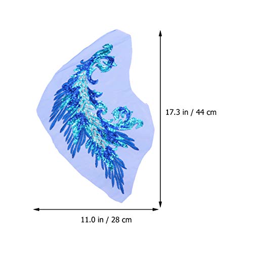 NUOBESTY 2 Stück Pailletten Flügel Kleidung Patch Aufkleber Retro Stickerei Stücke Für Kleidung Handwerk von NUOBESTY
