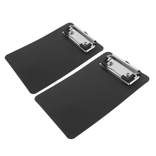 NUOBESTY 2 Stk Schreibblockhalter Kinder-zwischenablage Trainer-klemmbrett Office-dateiordner -klemmbrett Aktentafel-clip -zwischenablage Zwischenablageordner Pp Black von NUOBESTY