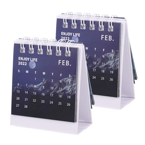 NUOBESTY 2 Stück 2022 Mini-tischkalender Flip-desktop-kalender Büro-tischkalender Tischkalender 2022 Mini-notizblöcke Desktop-kalender Für 2022 Standkalender 2022 Mini-kalender Papier Weiß von NUOBESTY