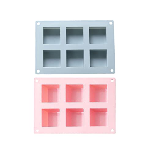 NUOBESTY 2 Stück 6 Kuchenform quadratische Seifenformen zum Selbermachen Seifenformen selber machen Keksformen Formen zur Seifenherstellung ice cube mold schokoladenform DIY Seifenform von NUOBESTY