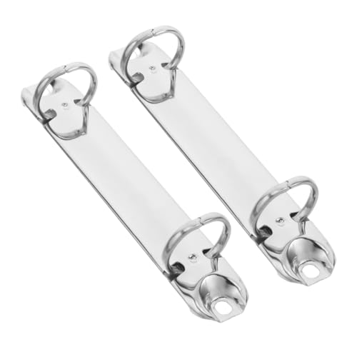 NUOBESTY 2 Stück Binderverschluss Bürobuch Klingelt Ringclip Aus Metall Ringbuch-clip Ordnerklammer Heftklammer Abnehmbarer Loseblattring Lose Binderringe Aus Metall Silver Eisen von NUOBESTY