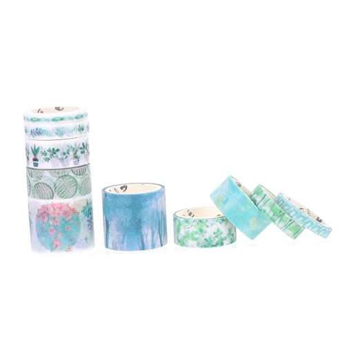 NUOBESTY 2 Washi-Tape büromaterial the washi tape bastel materialien klebstoffe geschenkeidee Spender Dekorationen glitzernde aufkleber klebriges Papierband Scrapbooking-Klebeband Green von NUOBESTY